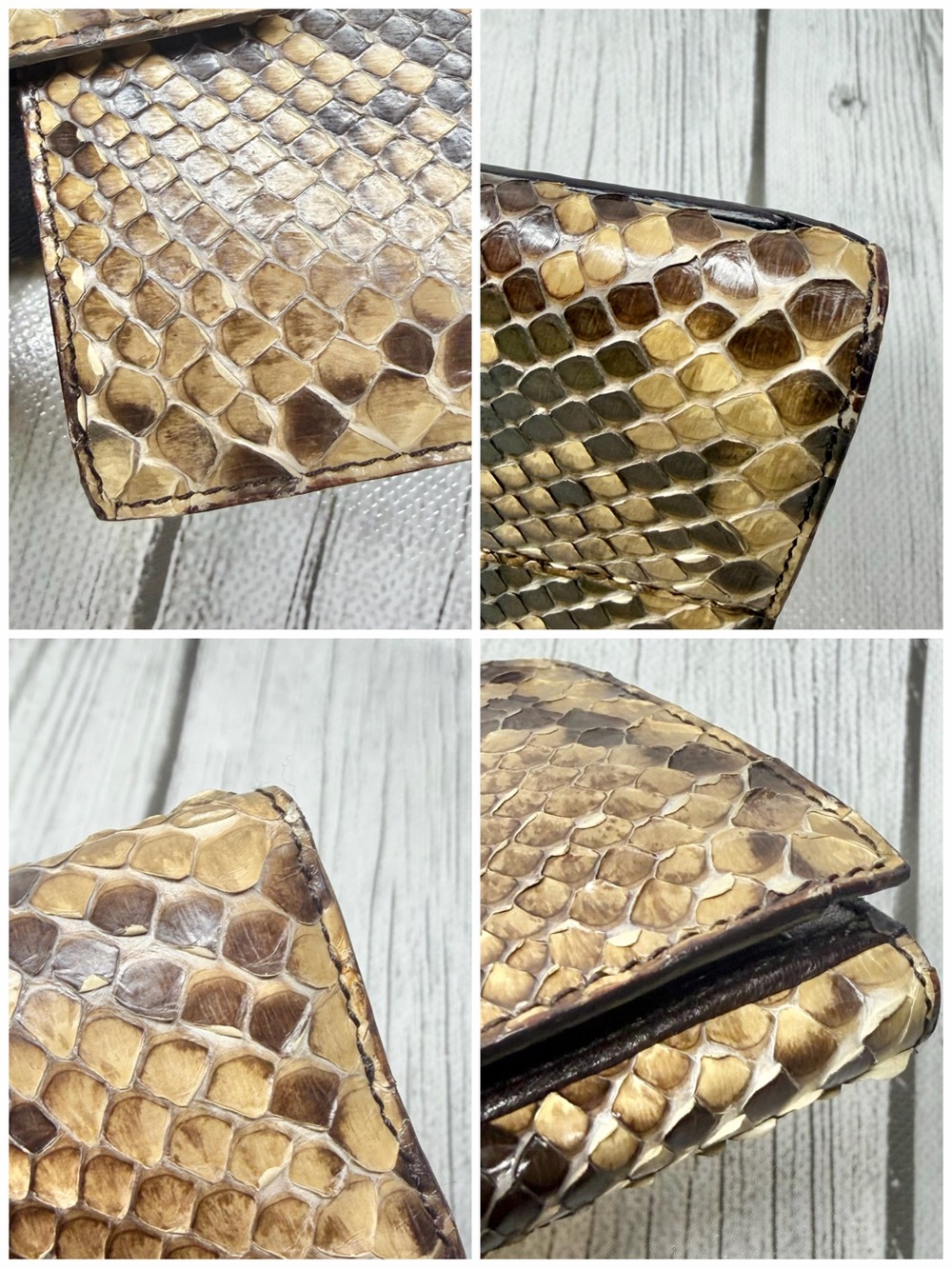 PRE LOVED Prada Brown Python Compact Wallet - Picture 10 of 11